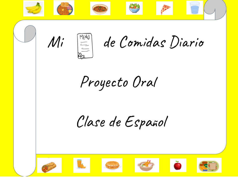 Español I-II La Comida Google slides template (Editable)
