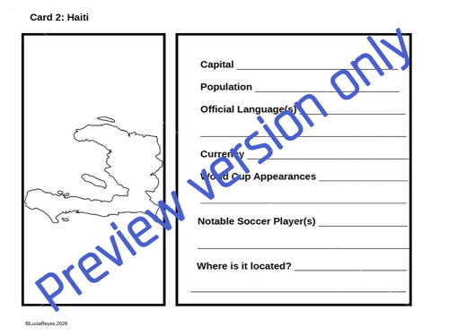 2026 FIFA World Cup Country Cards | ESL Geography & Cultural Awareness