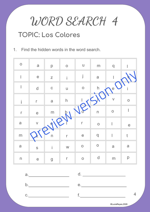 Summer Packet- Spanish I Spiral Review with Audios included (Latino accent)