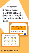 SPANISH/ EspañoI I: Icebreakers & Starters (Google slides) Teachers' Resources